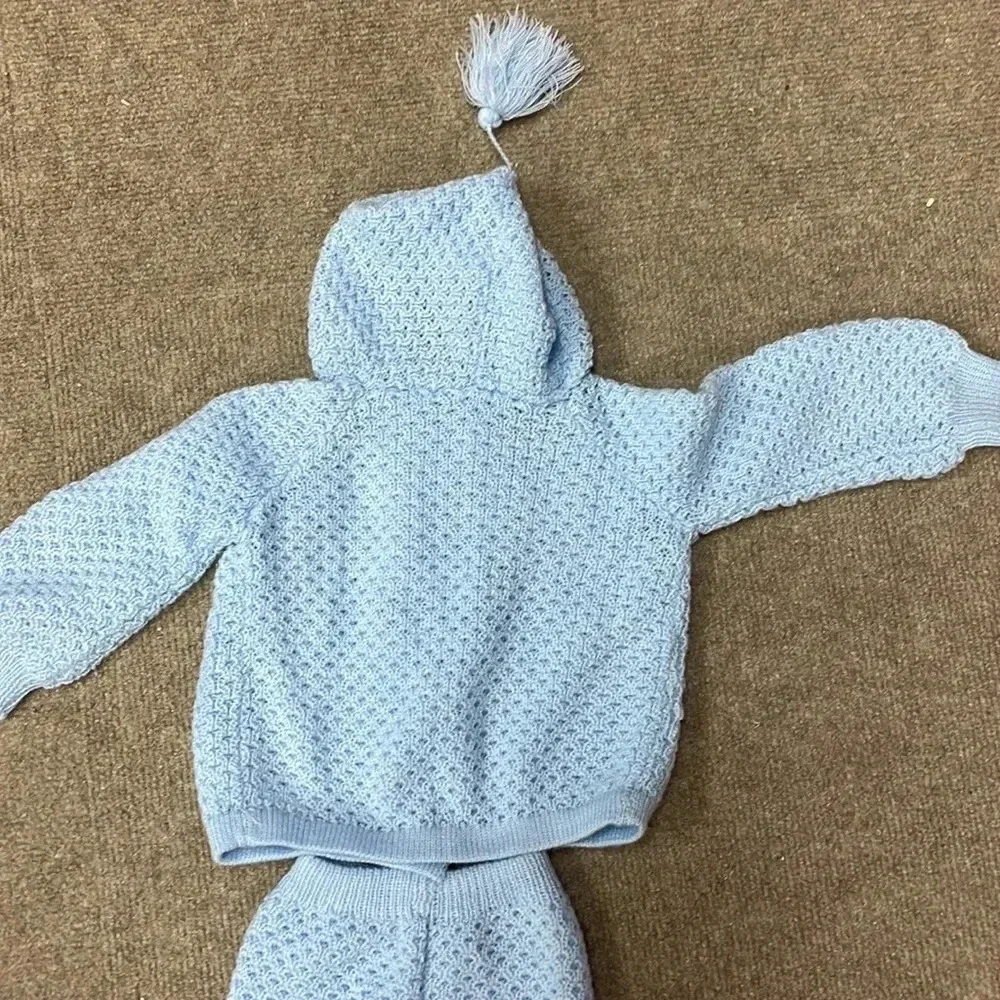 Vintage Blue Crocheted Outfit‎ 12mo
